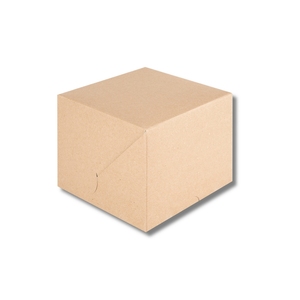 Caja de Papel Kraft Cuadrada Desechable Ecológica Hecha en Italia, Diseño Ranurado, Cierre Encajable Reciclable, Embalaje para Postres - Product Image 1