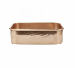 Évier de cuisine en cuivre martelé fait main, design moderne, surface brossée, installation sur plan, vasque simple - Product Image 1