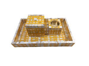 Juego de Quemadores de Incienso Mubkhar de Alta Calidad, con Bandeja de Nácar Industrial Multifuncional con Diseño de Chevron, Hecho a Mano y Decorativo - Product Image 6