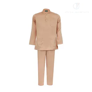 Premium Grade Slim Fit Rayon Mixed Spandex Baju Melayu Cekak Musang Suit with Modern Ethnic Wear Style
