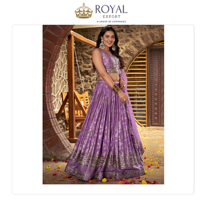 Suministro directo de fábrica nuevo diseño Dola seda Jecquard bordado trabajo con Organza Dupatta mujer Lehenga Choli para ropa de boda - Product Image 2