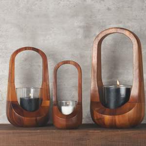 Customize Newly Prepared 2024 Design High Quality Decorative Wooden <b>Lantern</b> White Wash Patina - Product Image 5