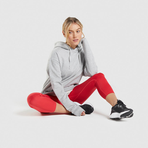 Pulls à capuche surdimensionnés roses de qualité supérieure, en coton recyclé léger, tricotés, avec techniques d'impression brodée, pour l'hiver - Product Image 4