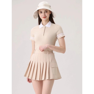 Jupes de golf en nylon personnalisées pour femmes tissu respirant à séchage rapide vêtements de sport plissés courts brodés vêtements de sport de plein air doux - Product Image 1