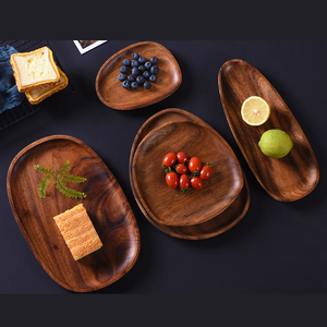 Ensemble de plats à snack et de fête en bois écologique de style classique, plats à chafing pour boulangerie - Product Image 4