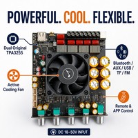 Placa Amplificadora Digital de 2.1 Canales TPA3255 300W X 2 + Módulo de Audio de 600W 5.1 para Cine en Casa