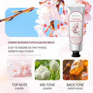 Crème pour les mains naturelle OEM Parfum fleur de cerisier Lotion parfumée hydratante et blanchissante Coffret cadeau Soins des mains réparateurs et nourrissants - Product Image 2