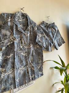 Ensemble de pyjama gris en coton biologique imprimé de blocs pour femmes Short respirant imprimé animal sexy Costume de nuit doux-Vêtements de nuit grande taille - Product Image 5