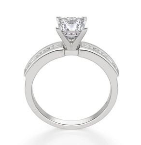 Bijoux de fiançailles et de mariage en argent sterling pour femmes ensemble de pavé de moissanite coupe princesse pour cadeau fête anniversaire - Product Image 3