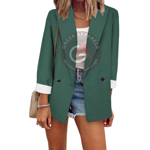 Summer Casual Wear Women Slim Fit Blazer Impression d'étiquettes personnalisées pour mariage Business Office Wear Ladies Blazer - Product Image 4