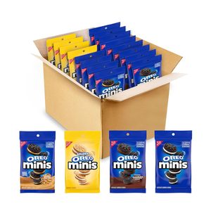 OREO Minis Sandwich Cookies Variety Pack, Original Creme, Chocolate Creme, Peanut Butter Chocolate, and Golden OREO, 16-3 oz Bag - Product Image 1