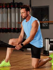 Breathable <b>Men</b> Workout Tank Top Moisture Wicking Athletic <b>Vest</b> for <b>Gym</b> and Running - Product Image 2