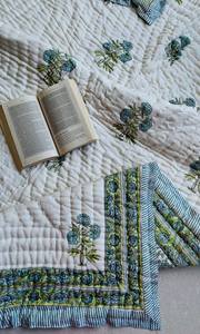 Couverture en coton réversible, fabriquée à la main à Jaipur, matelassée, imprimée à la main, patchwork - Product Image 4