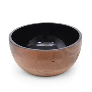 最新的木制圆碗，抛光表面独特的多用高品质，适合厨房和家庭装饰
