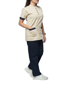 Conjunto de Uniforme Médico Personalizado con Logotipo, Cuello en V, Manga Corta, Unisex, de Tela Jersey de Poliéster y Spandex Económica - Product Image 2