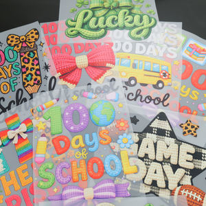No Moq 100 Days School Lucky <b>Letter</b> Chenille Dtf Printer Heat Transfer St. Patrick'S Day Country Dtf Heat Transfer For Garments - Product Image 4
