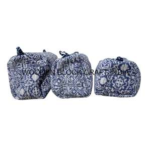 Custom Printed Tassel Bohemian Eco-Friendly Vintage Cotton Fabric Makeup <b>Pouch</b> & Cosmetic <b>Bag</b> with Zipper Closure Multiple Sizes - Product Image 3