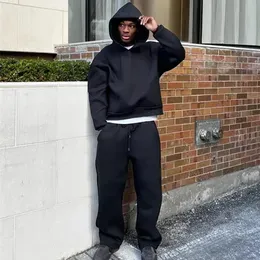 ชุดกีฬาโอเวอร์ไซส์สำหรับผู้ชายแบบมืออาชีพชุดวอร์มแบบมีฮู้ดใส่ได้ทั้งชายและหญิงชุดวอร์มกางเกงวิ่งขาตรง - Product Image 2