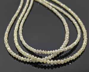 Cuentas Rondelle facetadas de diamante amarillo claro, suministros para hacer joyas, precio al por mayor por hebra, Diamante Natural genuino de 2- 3 mm - Product Image 2