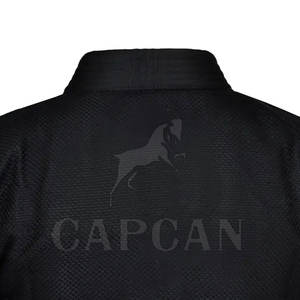 Kimono de karaté noir uni professionnel pour la pratique des arts martiaux pour hommes - Respirant, confortable, séchage rapide - Product Image 6