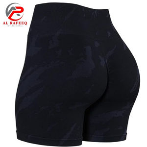Gran oferta de pantalones cortos de Yoga para correr, pantalones cortos de motorista de Yoga sin costuras con tinte de corbata, pantalones cortos deportivos de cintura alta para mujer - Product Image 2