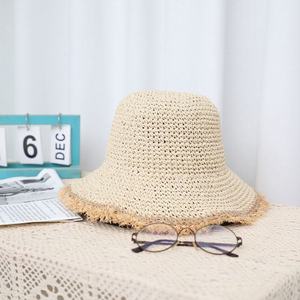 Chapeau de soleil en dentelle florale française pour femme, en paille de raphia, décontracté, printemps-été, voyage, plage, protection solaire, style célébrité internet - Product Image 3