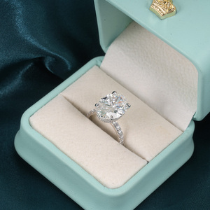 Custom Trendy Engagement Wedding Ring 6CT Oval Cut <b>Lab</b> Grown Diamond 18k White Gold D Color IGI Certified Gold Plated Women - Product Image 1