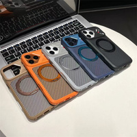 Funda de Fibra de Carbono con Anillo Giratorio de 360 Grados y Diseño Eléctrico para Apple iPhone 17 Air/18 Pro Max/16 Plus/15