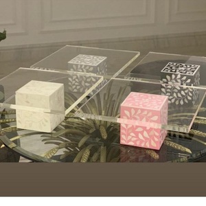 Handmade tùy chỉnh <span class=keywords><strong>Acrylic</strong></span> bánh đứng với mẹ của Ngọc Trai Inlay hình dạng độc đáo và kích thước cho đám cưới, đảng, và món tráng miệng hiển thị - Product Image 5