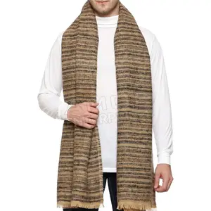 对比色围巾保暖柔软定制编织羊绒冬季男士消声器