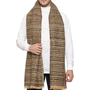 Silenciador de inverno para homens, cor do contraste, quente, macio, feito sob encomenda, pashmina