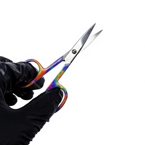 Tijeras Profesionales para Bebés con Diseño de Color en Papel Recubierto, Hoja Curva de Acero Inoxidable, Instrumentos de Belleza con Logotipo Personalizado - Product Image 1