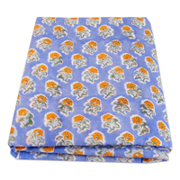 Tela de Voile Peinado Estampado a Bloques Personalizado, Ligero, Hecho a Mano en India, Material de Algodón para Prendas, Camisas de Niña, Bolsos, Trajes y Cortinas