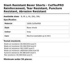 Calzoncillos Boxer Resistentes a Cortes - Refuerzo CutTexPRO, Resistentes a Desgarros, Pinchazos y Abrasión - Product Image 3