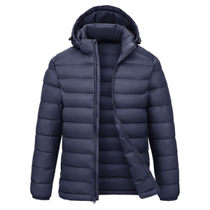 Vestes matelassées pour hommes personnalisables avec capuche Doublure chaude Conception coupe-vent et imperméable Fermeture éclair durable Veste pour hommes - Product Image 1
