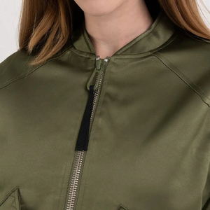 แจ็กเก็ตผ้าซาตินขนแกะขนาดใหญ่พิเศษสำหรับผู้หญิงออกแบบได้ตามต้องการสไตล์เบสบอลปักลายระบายอากาศได้ดีสำหรับเด็กผู้หญิง - Product Image 4