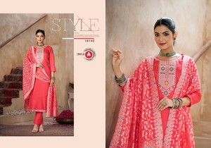 Elegante material de vestido de algodón Jam con colección Jarkan Work Premium Salwar Kameez para ropa de fiesta disponible a precio mayorista - Product Image 4