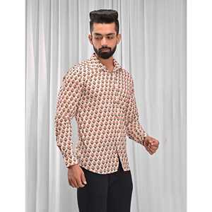 Chemise décontractée 100 % coton imprimée pour homme, motif floral à pois, manches longues, tissu popeline Oxford, chemises habillées ODM tendance - Product Image 4