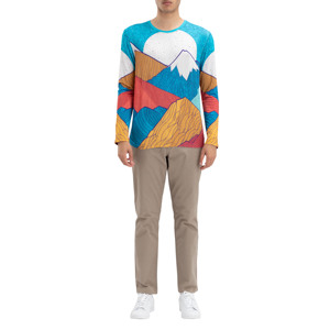 T-shirt pour homme à manches longues en coton 100% de haute qualité, couleurs personnalisées, séchage rapide, respirant, caractéristiques 240g, écologique, anti-rétrécissement - Product Image 1