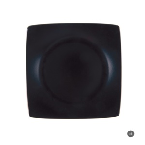Durable Square Set of 6-pcs Ceramic Dinner Plates Black Matte Finishing Nordic Minimalist Elegant Design Eclipse Excelsa - Product Image 1