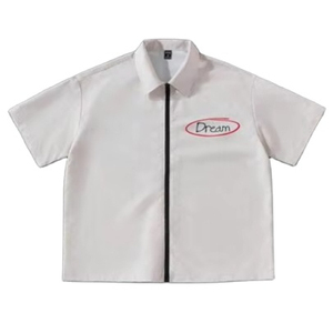 High Quality Men's Oversized Zip Collar Casual <b>Shirt</b> New Summers Street Sportswear Custom Digital Printing Football Jersey - Product Image 1