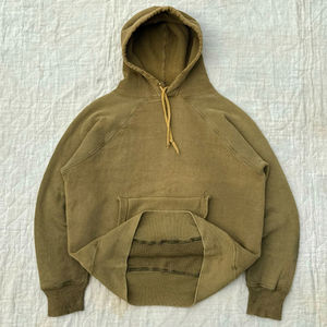 Sweat à capuche en éponge française en coton lavé à l'acide Vintage Logo personnalisé surdimensionné Stone Wash Sun Faded Distressed Hoodies - Product Image 5