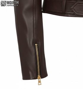 แจ็คเก็ตหนังแท้ของผู้หญิง2025ซิปด้านหน้าติดซิปปรับแต่งได้ - Product Image 3