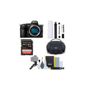 Paket badan kamera Mirrorless Format FX dengan tas Gadget, kartu memori 64GB 200MB/dtk, dan Tripod (4 item)