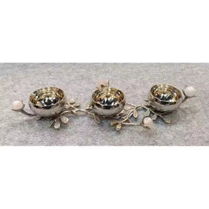 Bol en acier surélevé minimaliste pour l'affichage de fruits avec texture brossée contemporaine - Product Image 4