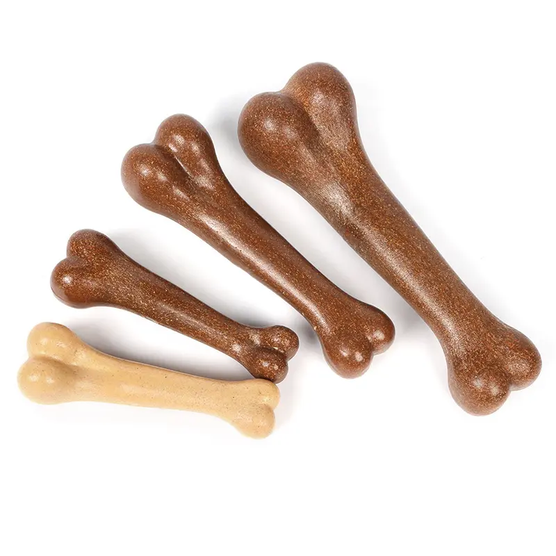 Durevole bastone di formazione interattivo giocattolo di osso per cani disegno a quadrilatero PP materiale in gomma per giocare e masticare confezionato in borsa