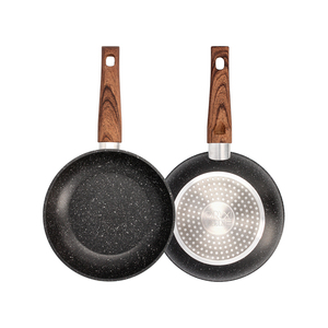 Padella antiaderente in alluminio forgiato con finitura effetto pietra, 20 x 4,5 cm. Impugnatura gommata. - Product Image 3