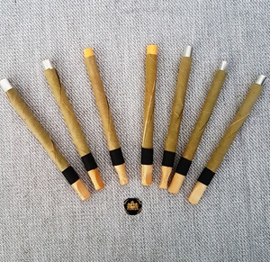 Puntas de madera de hoja de ébano enrolladas a mano de lujo Rollies Queen King de tamaño personalizado Premium, puntas de vidrio en todos los tamaños, 4 conos de tamaño personalizado de EE. UU. - Product Image 1