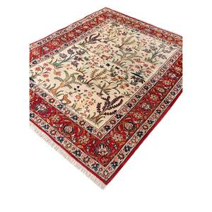 Tapis en laine noué à la main Aalam Beige Marron Pae-5261, motif floral abstrait, pour salon, couloir, entrée, forme rectangulaire, style puzzle - Product Image 2