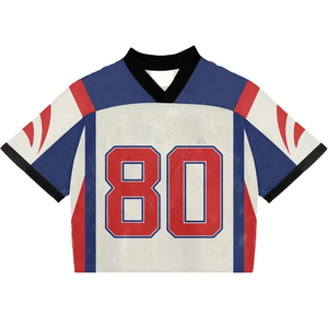 Camiseta deportiva de malla con logotipo personalizado de alta calidad para hombre, camiseta de fútbol recortada de talla grande con estampado sublimado - Product Image 6